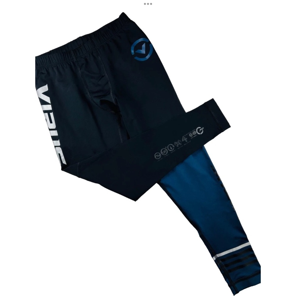 Virus RX8 Stay Cool Compression Tech Leggings Pant Black/ Navy Blue Men Workout